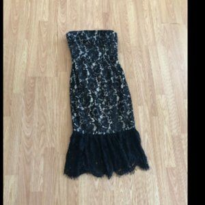 NWT Keepsake The Label Lace Illusion Strapless Mermaid Dress Sz S